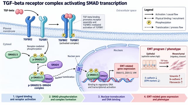 TGF-beta receptor complex activating SMAD transcription