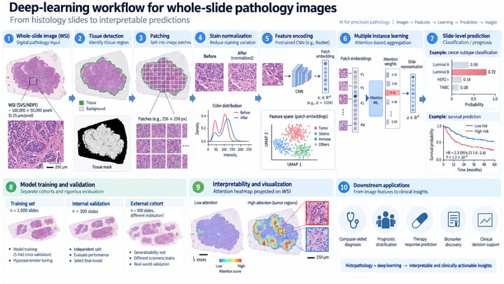 Deep-learning workflow for whole-slide pathology images